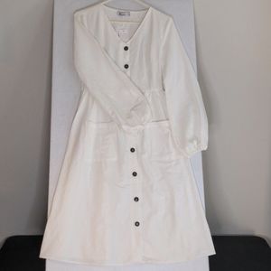 White Jasambac Button-down Dress Size Small